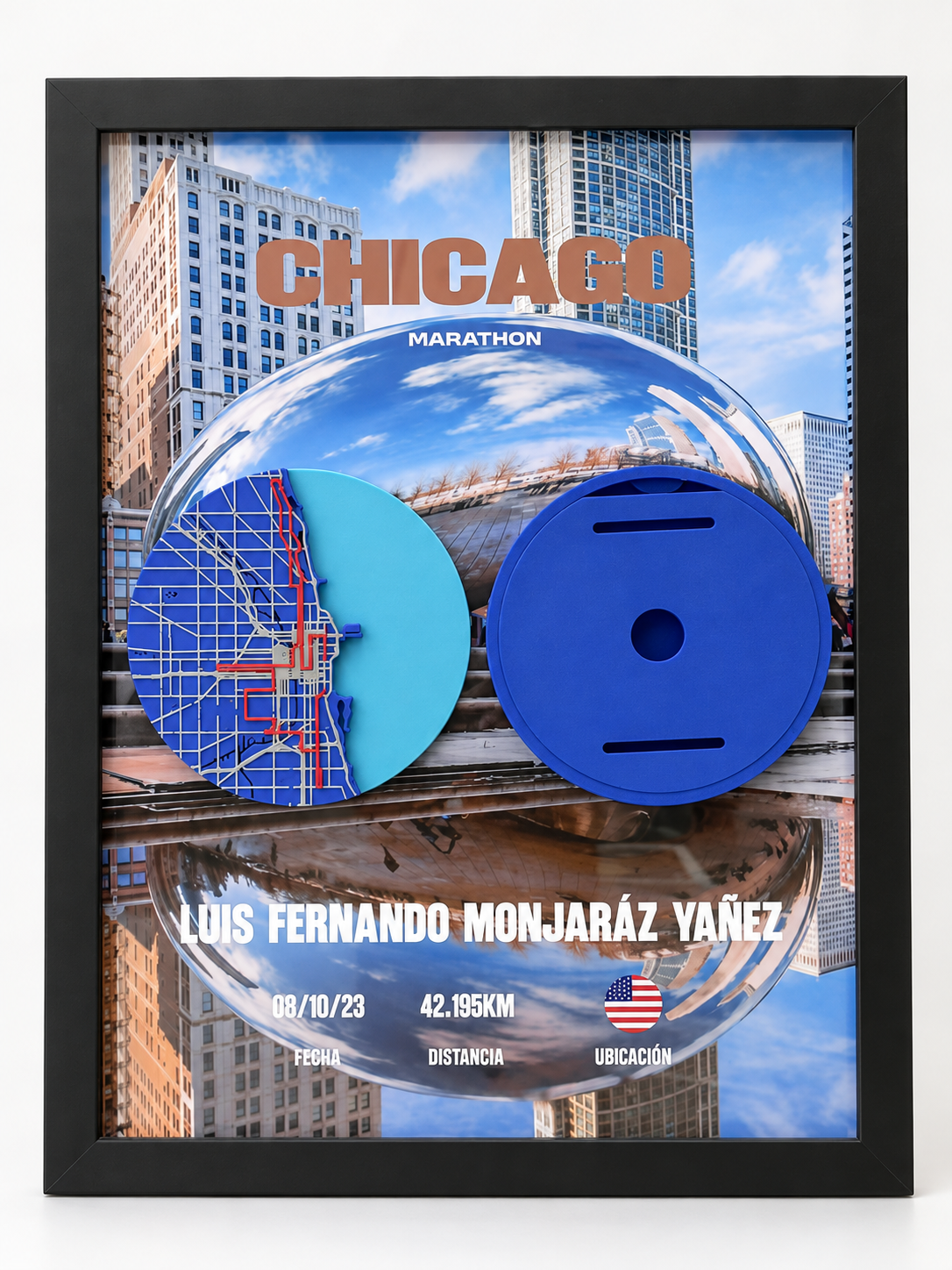 Cuadro personalizado del Maratón de Chicago